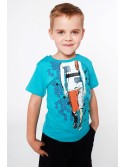 Boy\'s T-shirt with an application, mint NDZ4463 - Online store - Boutique